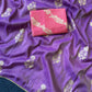 Premium Pure viscous dola silk saree with contrast blouse