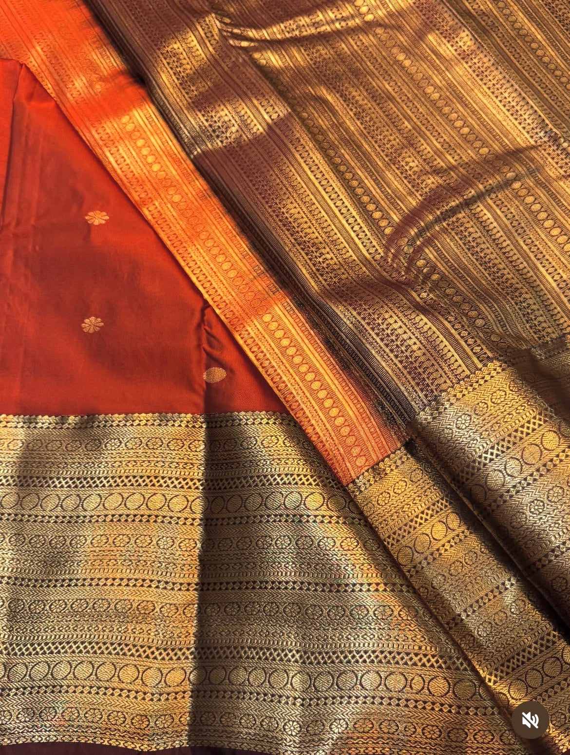 Beautiful premium rust orange semi silk saree