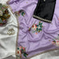 Floral chinon saree with beautiful pearl work border