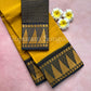 Pure sungudi cotton saree with mini checks and gopuram border