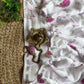 Pure mul cotton saree with cute prints and silver zari stripes