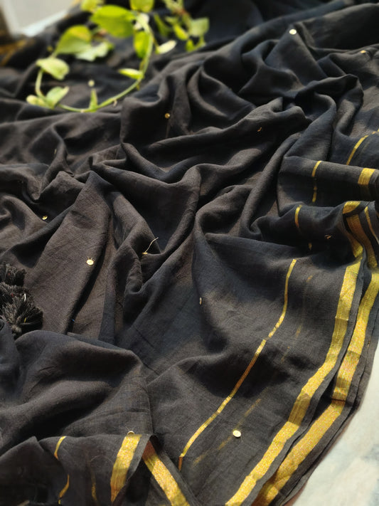 Soft Mul cotton with double zari border
