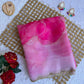 Beautiful semi organza saree with floral digital prints with cutdana beads work
