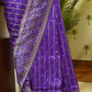 Banarasi semi Katan georgette saree with bandhini prints