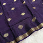 Beautiful viscous russian silk saree with self design and small zari border - mandala design