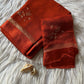 Viscous georgette saree with floral embroidery and satin border