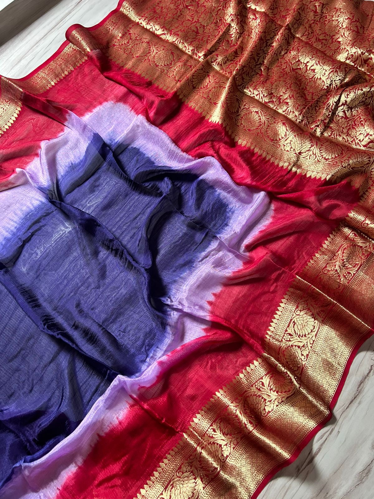 Beautiful mix cotton tie dye saree with multi colors