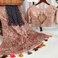 Soft semi Tussar silk saree with kantha work