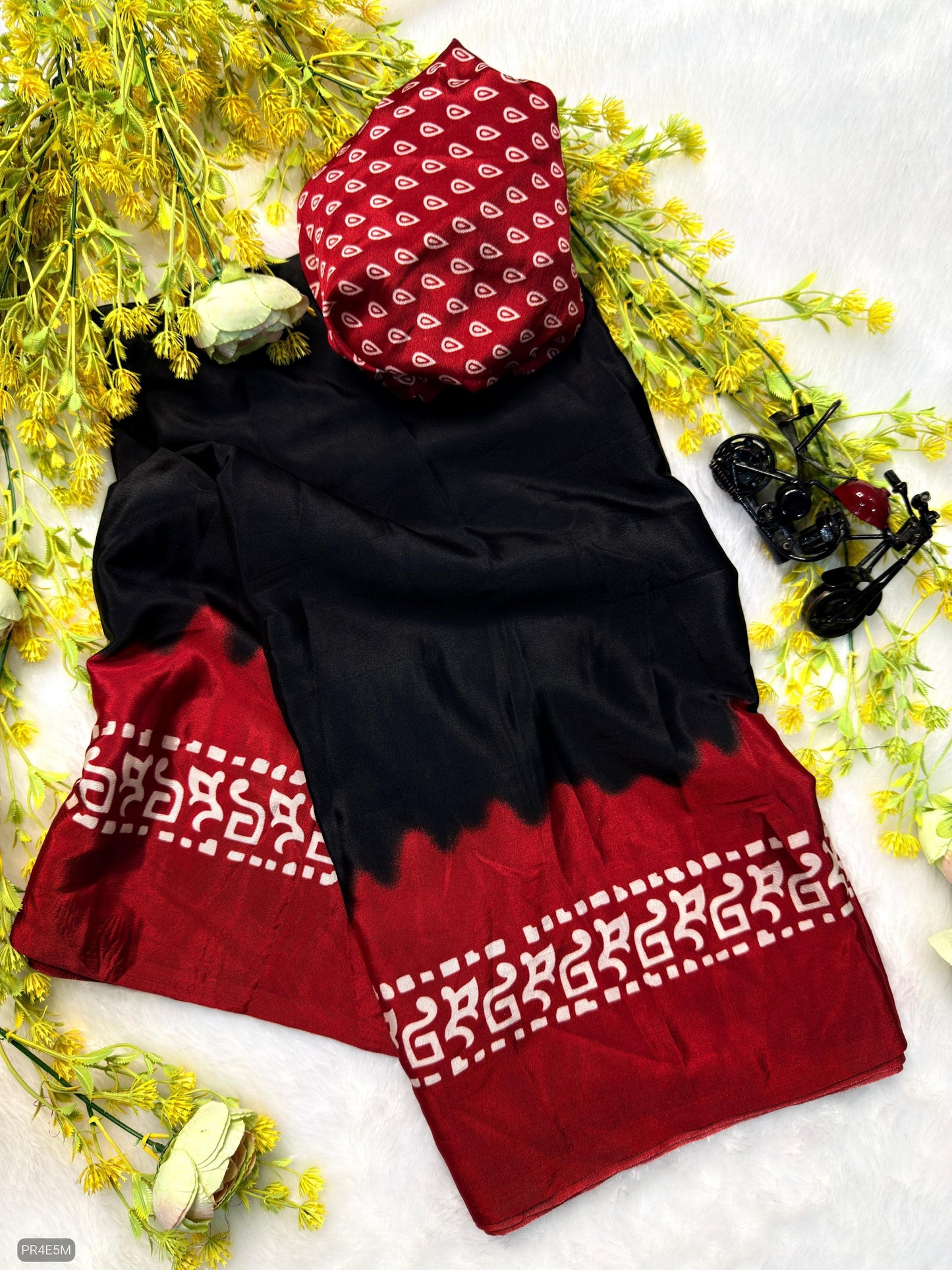 Semi gajji crape silk saree with fancy prints