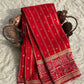 Banarasi semi Katan georgette saree with bandhini prints