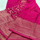 Pure handloom crepe chiffon saree with Banarasi weavings - big border