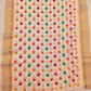 (Prebooking) Pure authentic mul cotton saree with zari stripes border and multi color polka body - without blouse