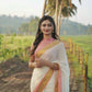 Soft Mul Cotton saree - big baby Pink border