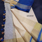Pure linen checks saree with contrast blouse