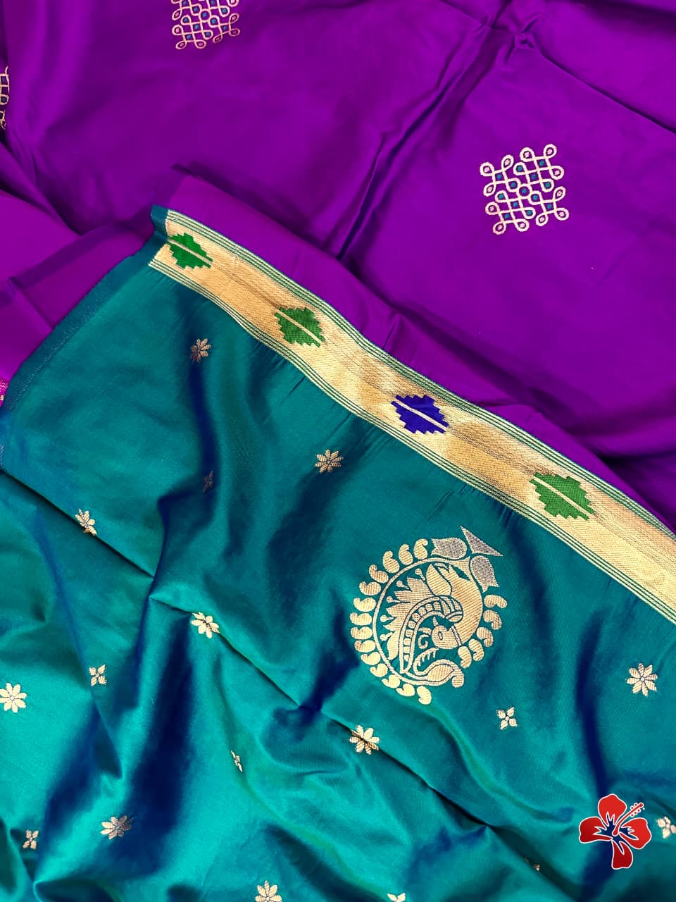 Soft semi silk saree - kolam
