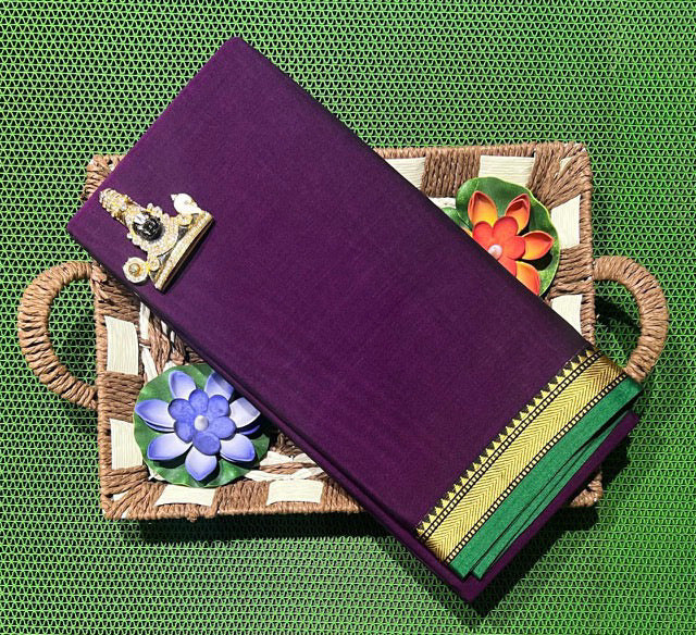 Beautiful Soft Narayanpet saree - Purple