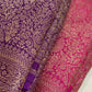 Pure khaddi handloom crepe chiffon antique brocade saree