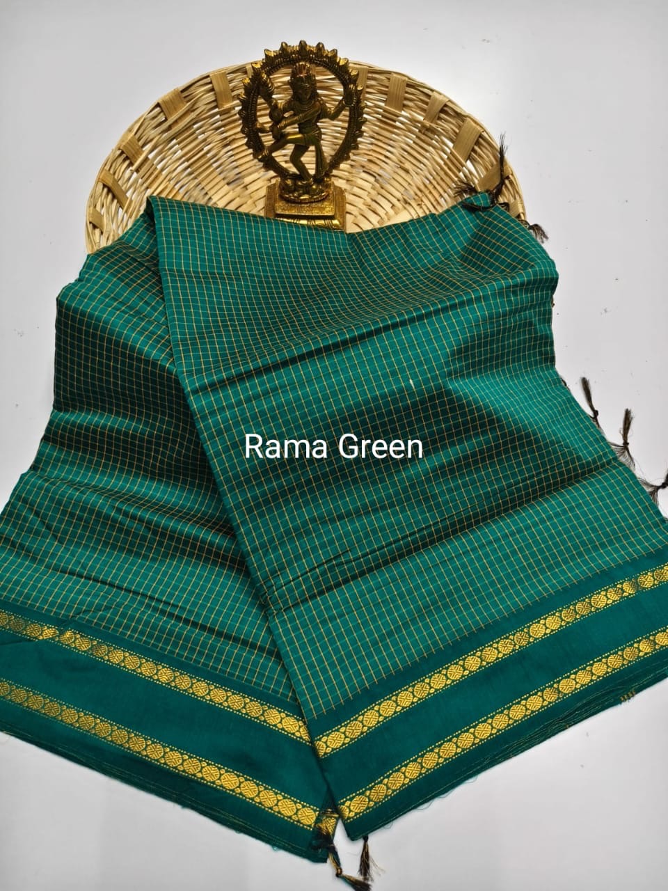 Soft arani silk cotton saree with thread checks