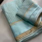 Beautiful viscous georgette saree with checks body and running blouse