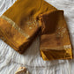 Viscous georgette saree with floral embroidery and satin border