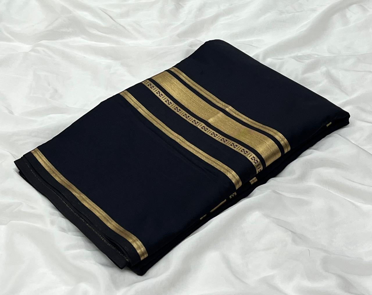 Soft semi Mysore crepe silk sarees with zari stripe broad border (Tani Malayali inspired)