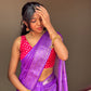 Beautiful semi dola silk sarees with zari lines