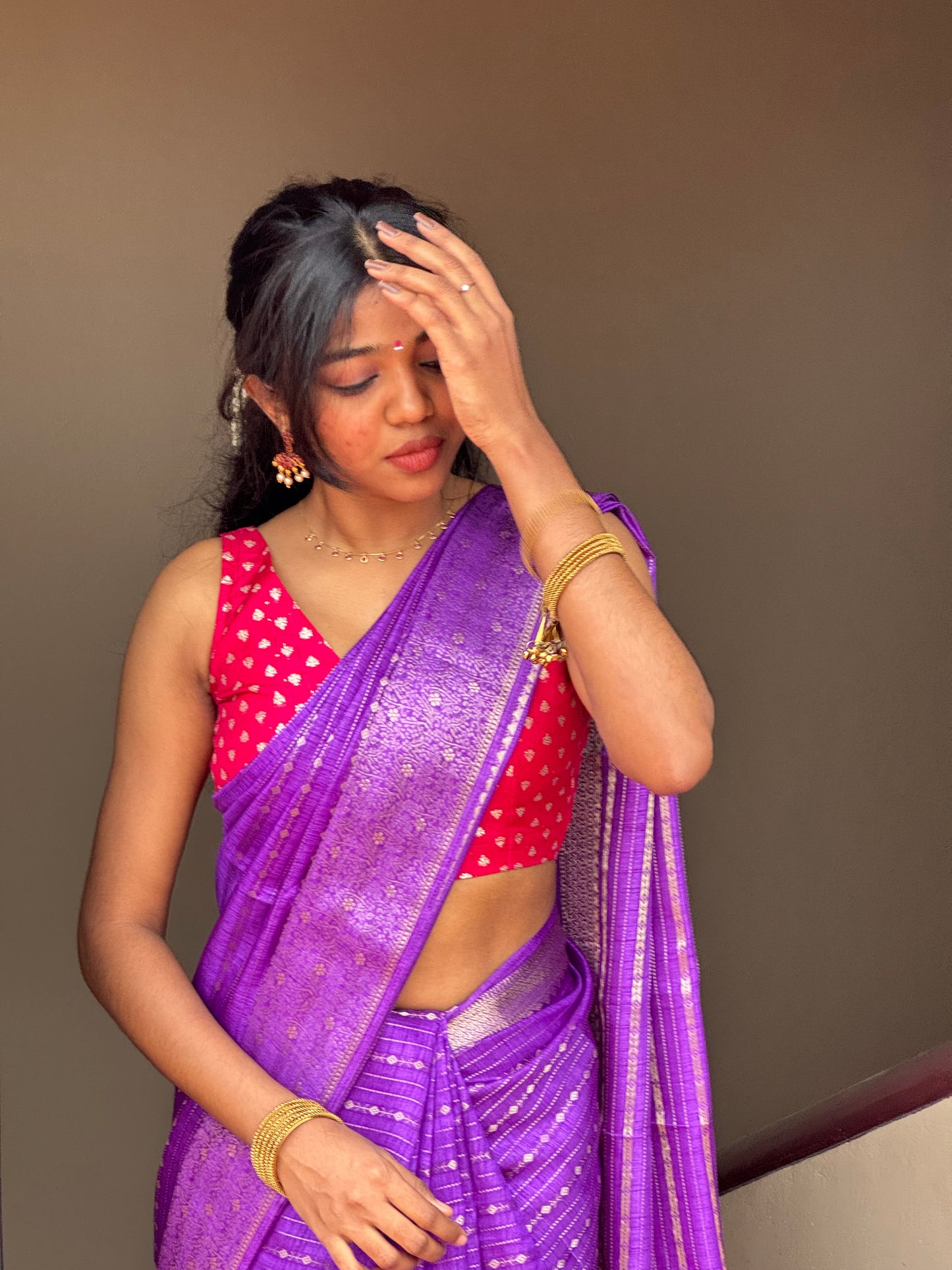 Beautiful semi dola silk sarees with zari lines