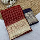 Semi georgette viscous checks saree
