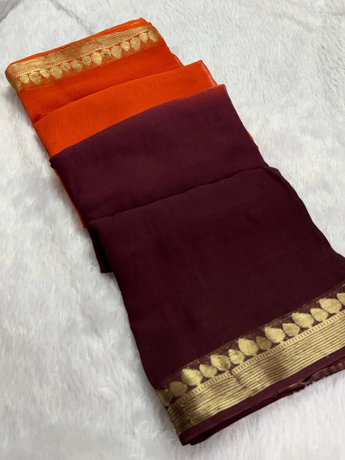 Beautiful soft viscous georgette shaded saree
