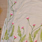Pure mul cotton handpainted saree - globe amaranth