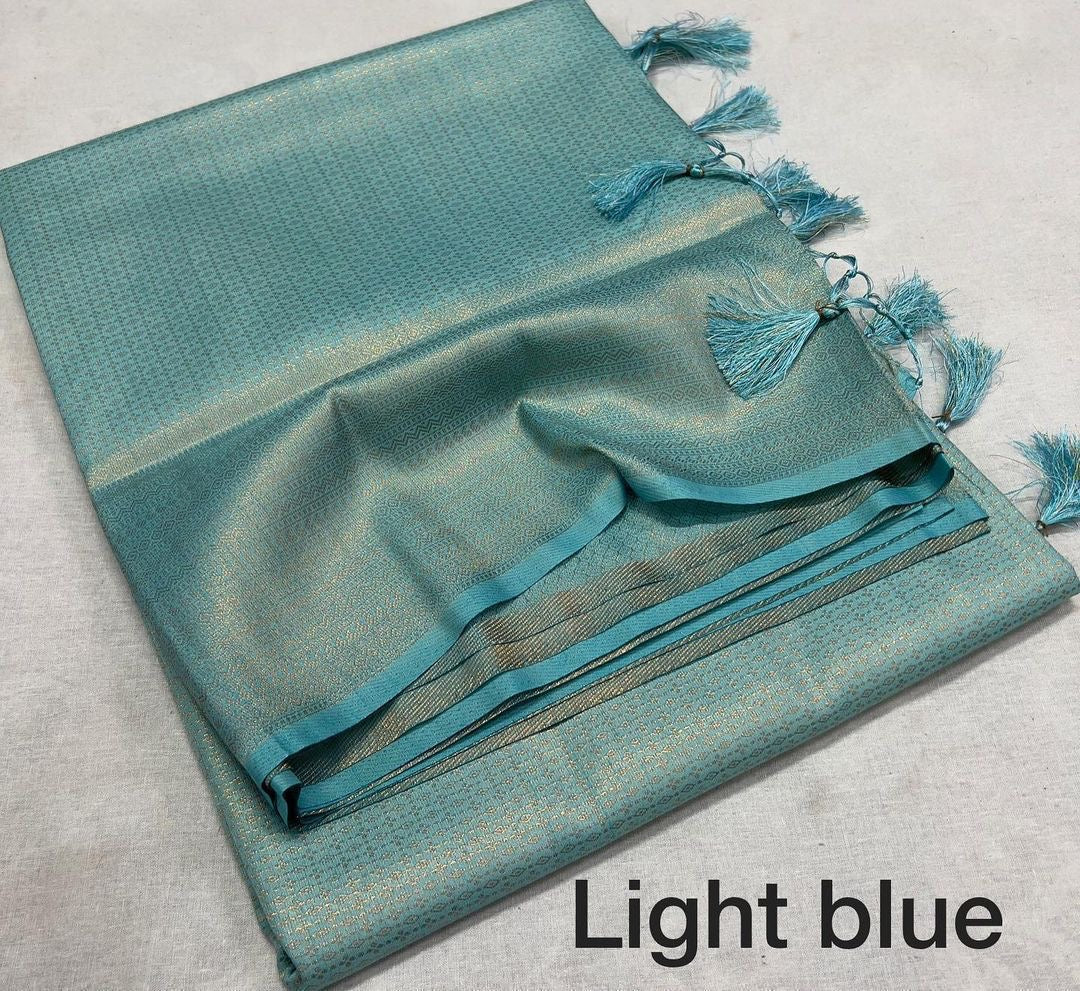 Soft kubera soft silk with copper zari