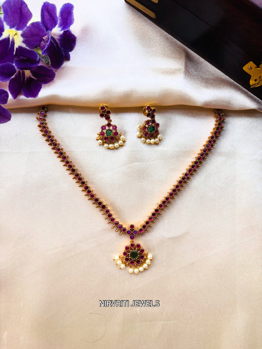 Kemp ruby attigai necklace