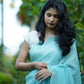 Crush georgette saree with stitched pearl blouse