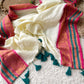 Premium pure mul cotton saree with pink and dark teal zari border