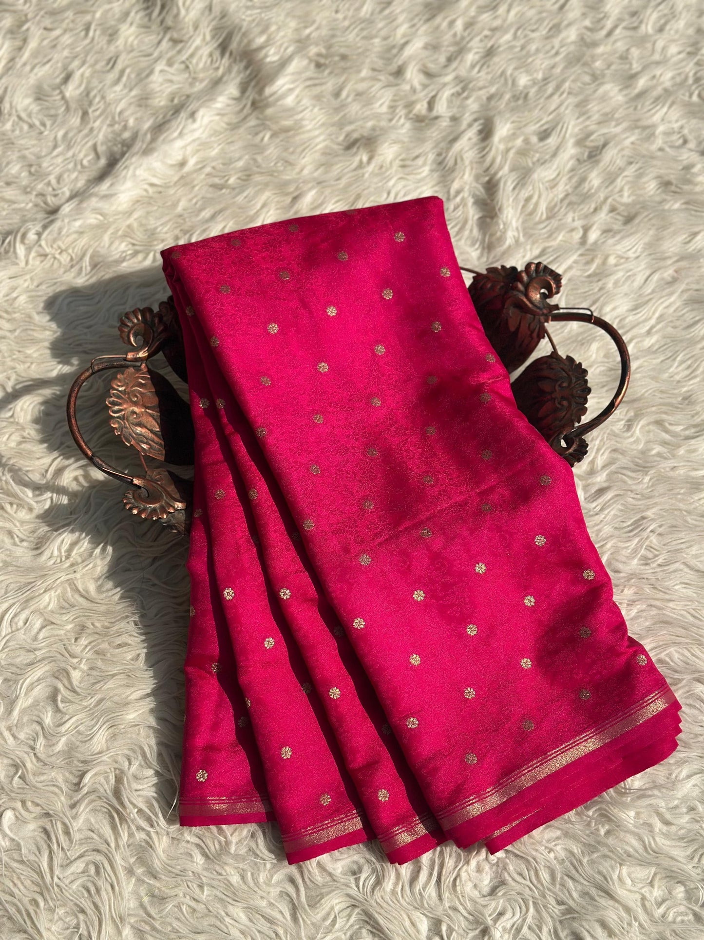 Banarasi semi katan silk with buttas