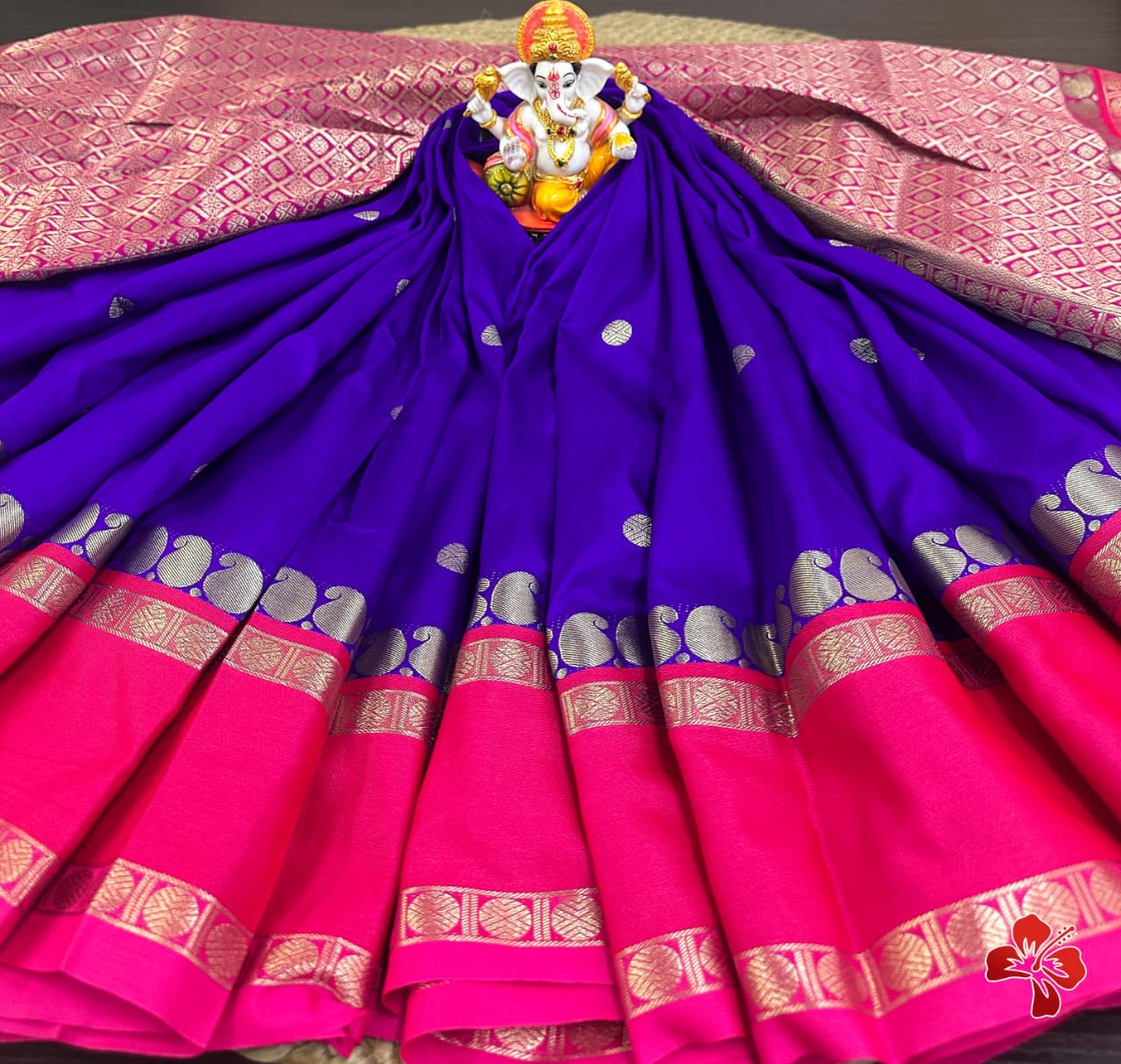 Gorgeous premium semi silk saree with mango woven contrast border