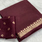 Premium viscous crushed chinon silk with lurex zari lines - 2
