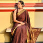 Beautiful semi Mysore silk saree with elephant weaving border