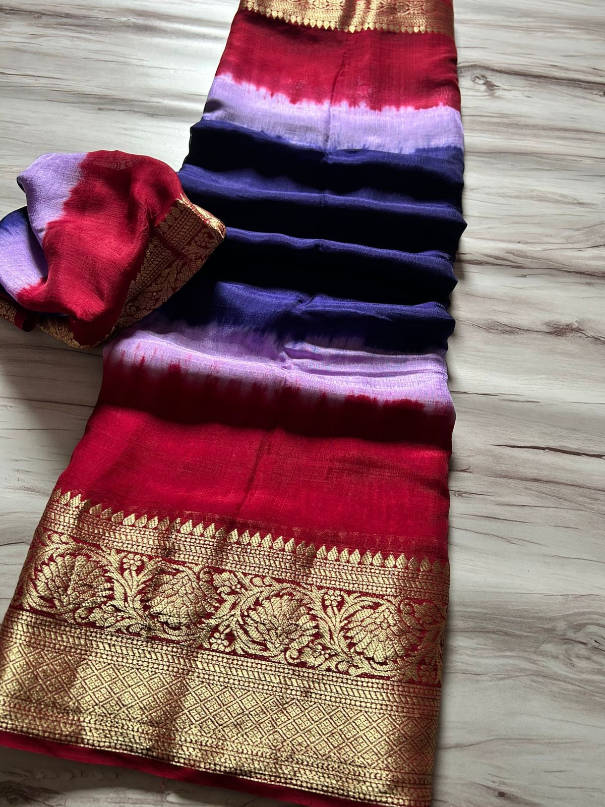 Beautiful mix cotton tie dye saree with multi colors