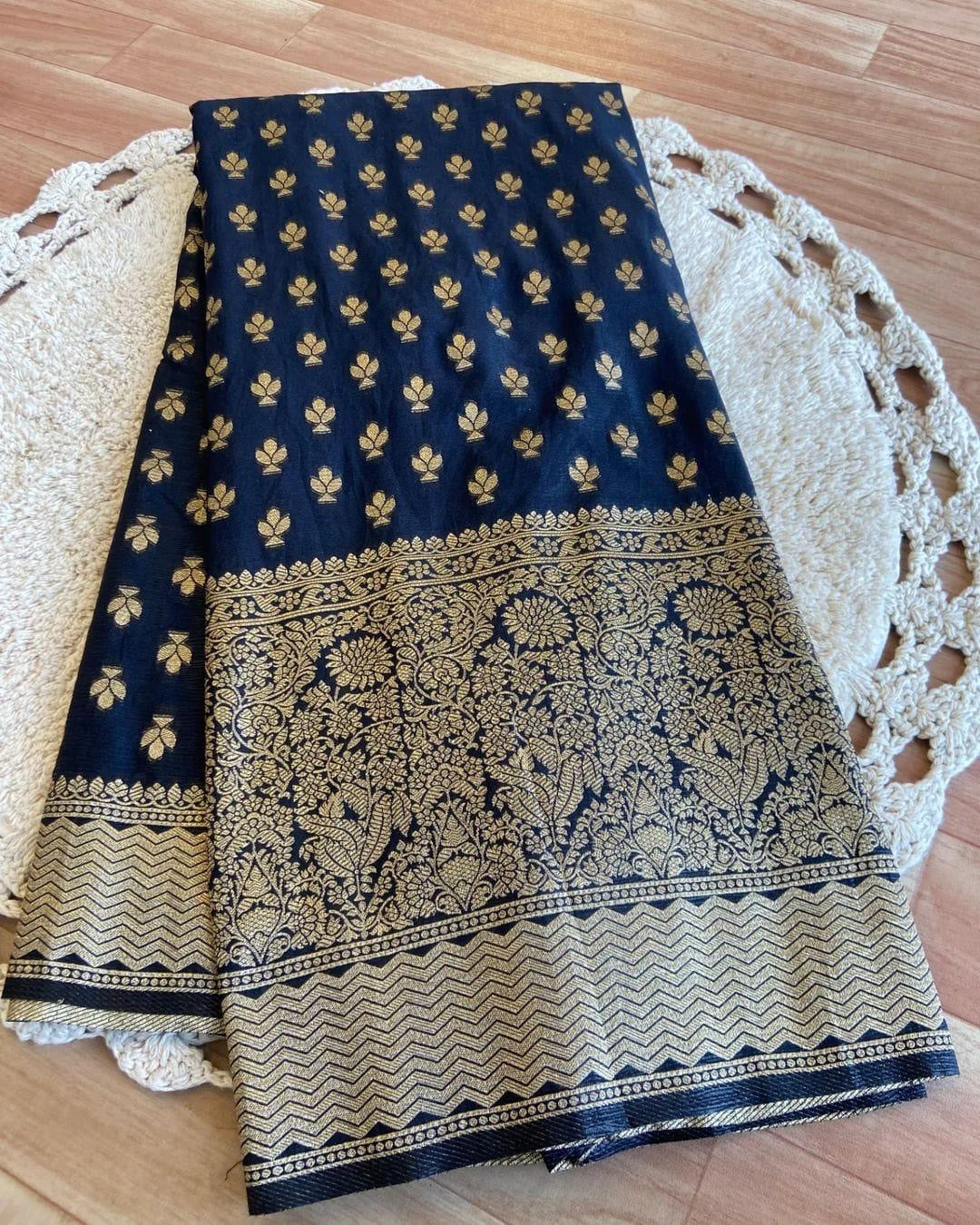 Semi banarasi saree with big border