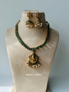 Lakshmi pendant green kemp necklace!