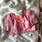 Premium organza with beautiful embroidery- White/Pink