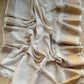 Pure handwoven linen saree with zari borders