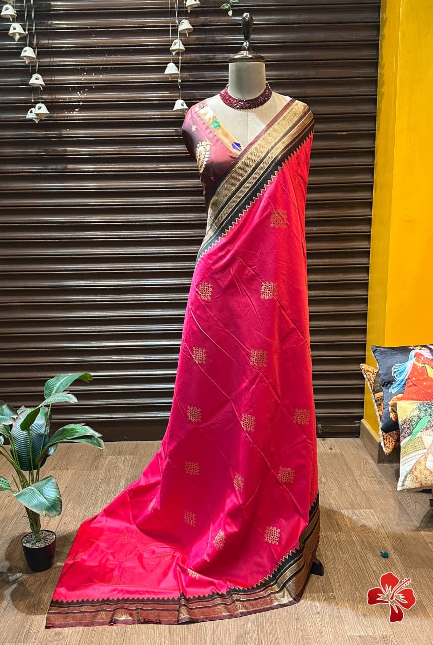 Soft semi silk saree - kolam