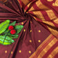 Soft semi silk saree with chakra buttis - maroon