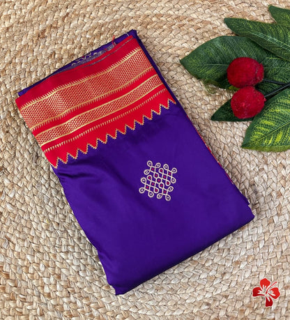 Soft semi silk saree - kolam