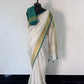 Pure linen checks saree with contrast blouse