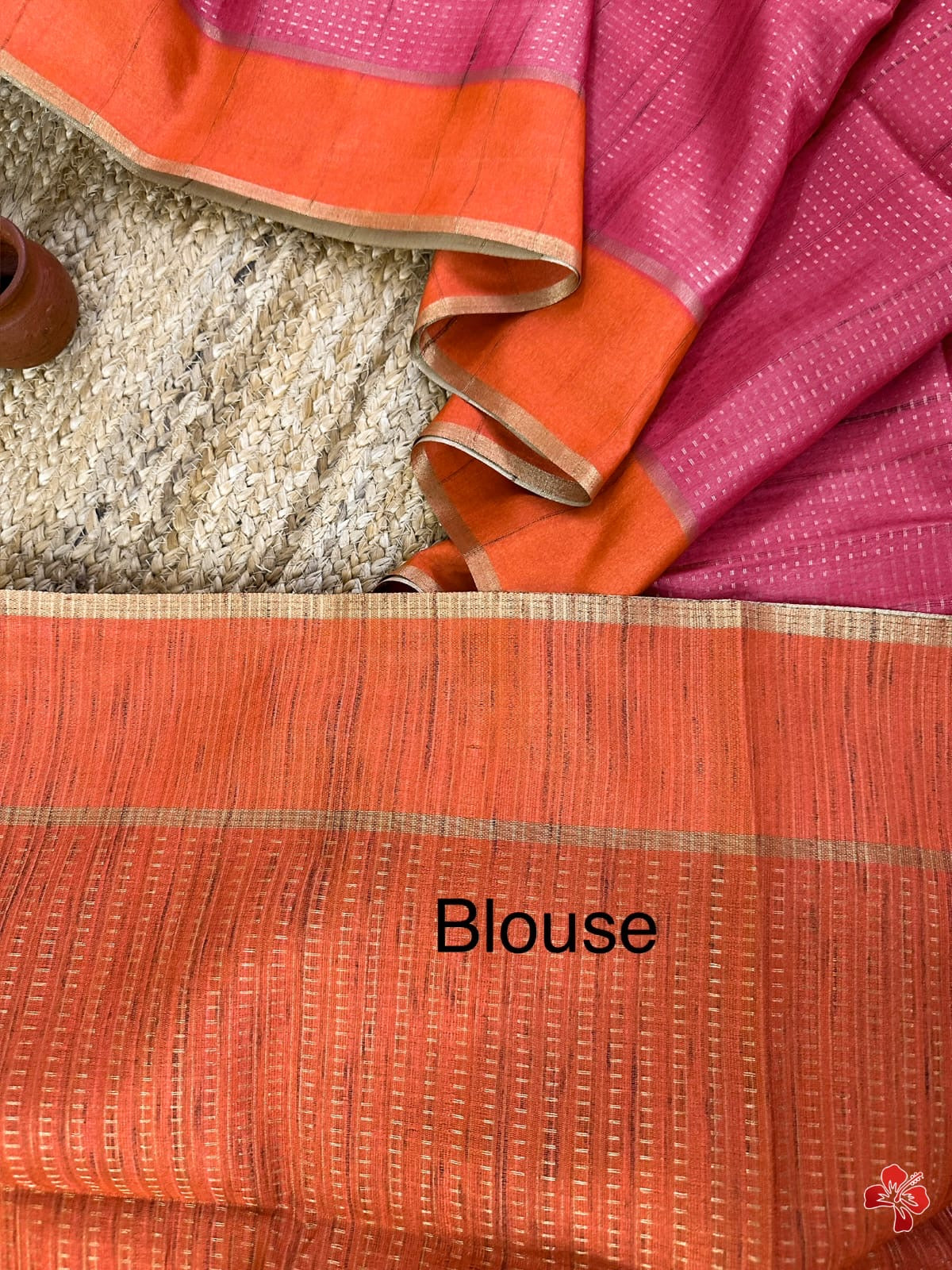Beautiful semi matka saree with small zari weavings in body and contrast border