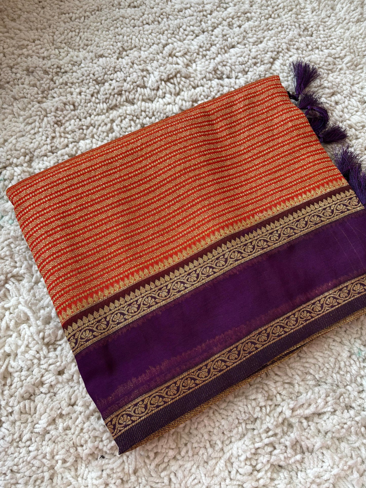 Beautiful khaddi georgette saree with intricate weavings!