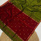 Pure Maheshwari silk cotton sarees with small border and buttis - contrast pallu and blouse